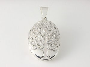 40981 Ovaal zilveren medaillon met levensboom