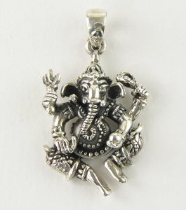 40107 Zilveren Ganesha hanger - 925 zilver