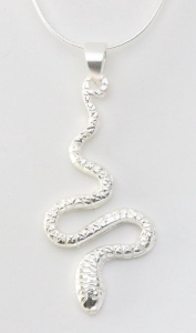 41286+HK Zilveren slang hanger aan ketting