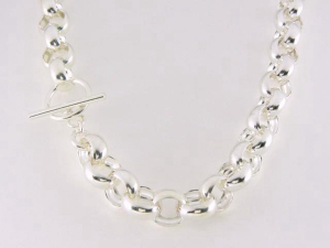 10147 Zilveren ketting met grote jasseron schakels