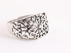 23565 Opengewerkte zilveren ring