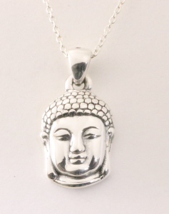 43377+HK Zilveren Boeddha hanger aan ketting