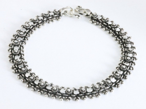 32553-17cm Fijn bewerkte zilveren armband - lengte 17 cm