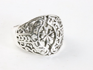 24886 Opengewerkte zilveren ring
