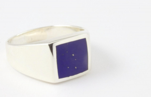 21230-19 Zilveren zegelring met lapis lazuli - maat 19