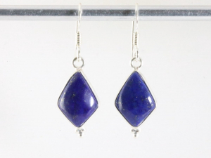 55349 Fijne zilveren oorbellen met lapis lazuli