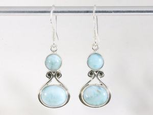 54506 Zilveren oorbellen met larimar