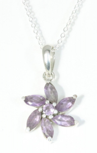 43181+HK Zilveren hanger met amethist aan ketting
