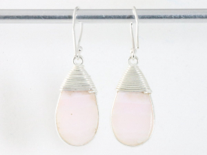 54552 Zilveren oorbellen met roze lace agaat