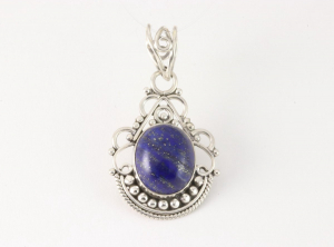 40735 Opengewerkte zilveren hanger met lapis lazuli