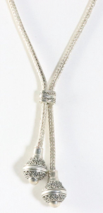 10734 Traditionele zware zilveren vossenstaart schakel ketting met bewerkte pegels