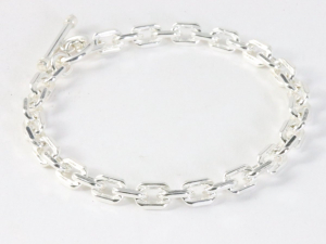 32632-18cm Zware zilveren armband met closed forever schakels - lengte 18 cm.