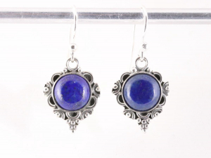 53174 Bewerkte zilveren oorbellen met lapis lazuli