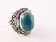 21446 Bewerkte zilveren ring met chrysocolla