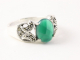 24233 Zilveren ring met groene onyx en marcasiet - maat 17.5