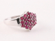 22943 Hoogglans zilveren ring met robijn