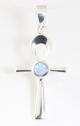 43235 Fijne zilveren ankh hanger met Australische opaal