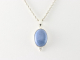 40390+HK Fijne zilveren hanger met blauwe opaal aan ketting