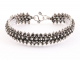 31583 Fijne bewerkte zilveren schakelarmband - lengte 17.5 cm