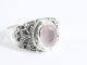 24468 Bewerkte zilveren ring met rozenkwarts