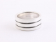 22087 Zilveren ring met fijne zwarte banden