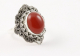 21855 Bewerkte zilveren ring met carneool