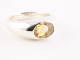 23091 Hoogglans zilveren ring met citrien