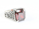 25461 Bewerkte zilveren ring met granaat