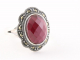 21065 Zilveren ring met granaat en marcasiet