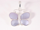 42222 Zilveren vlinder hanger met blauwe schelp