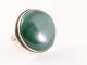 23405 Grote ronde zilveren ring met malachiet - maat 17