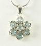 40371+HK Zilveren hanger met blauwe topaas aan ketting