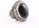 22267 Bewerkte zilveren ring met onyx - maat 17.5