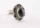 21775 Fijne bewerkte zilveren ring met onyx - maat 17.5