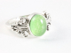 25692 Fijne bewerkte zilveren ring met jade
