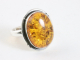 24929 Ovale zilveren ring met amber