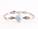 30512 Traditionele zilveren koningsschakel armband met larimar