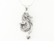 41017+HK Zilveren draak hanger aan ketting