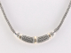 10469 Traditionele bewerkte zilveren ketting met 18K gouden decoraties