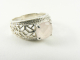 20688 Opengewerkte zilveren ring met rozenkwarts
