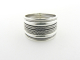 20755 Brede zilveren ring met fijne kabelpatronen