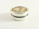 21026 Zware zilveren ring met zwarte band