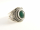 21037 Bewerkte zilveren ring met jade
