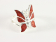 21457 Zilveren vlinderring met rode koraal