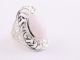 22140 Grote opengewerkte zilveren ring met roze aragoniet