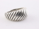 22323 Zilveren ring met schuine ribbels