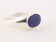 22472 Ovale hoogglans zilveren ring met lapis lazuli 