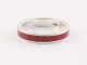 22519 Fijne zilveren ring met rode koraal