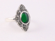22613 Zilveren ring met jade en marcasiet 