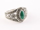 22648 Zilveren ring met jade en marcasiet